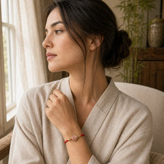 Red String Song Brocade Four-leaf Clover Luck Bracelet featuring Red String