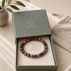 Red Tiger Eye Colorful Bead Protection Bracelet featuring Red Tiger Eye, Tiger Eye