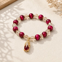 Red Tiger Eye PiXiu Fox Protection Self Confidence Bracelet featuring Red Tiger Eye, Tiger Eye, Pixiu