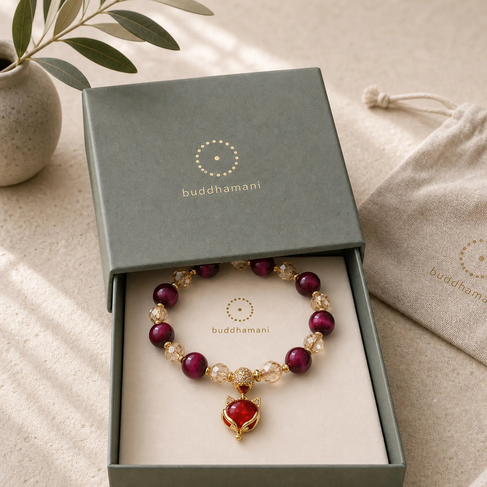Red Tiger Eye PiXiu Fox Protection Self Confidence Bracelet featuring Red Tiger Eye, Tiger Eye, Pixiu