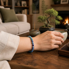 Restores Calmness Cool Color Series Love Tranquility Bracelet featuring Tiger Eye, Aquamarine, Amethyst