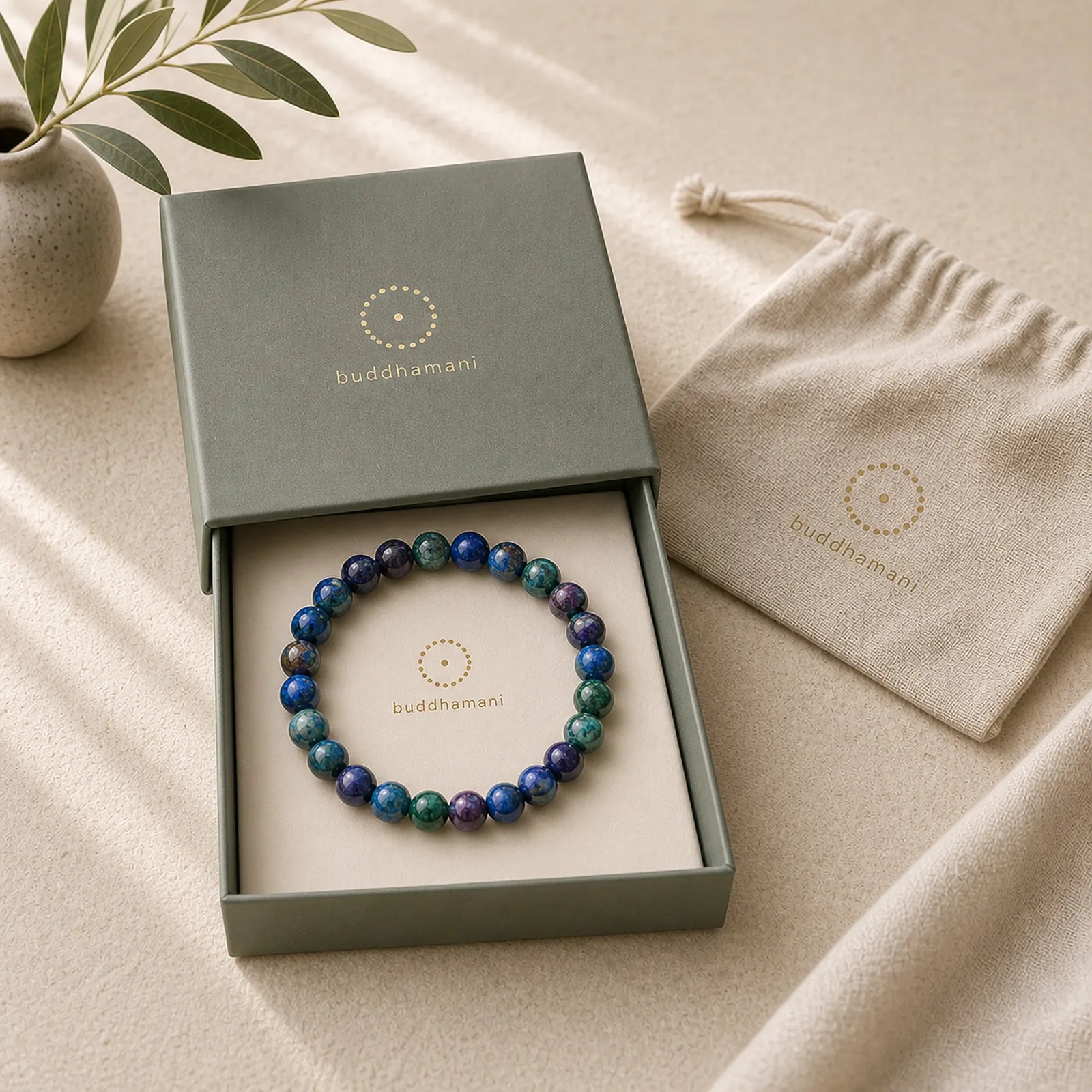 Restores Calmness Cool Color Series Love Tranquility Bracelet featuring Tiger Eye, Aquamarine, Amethyst