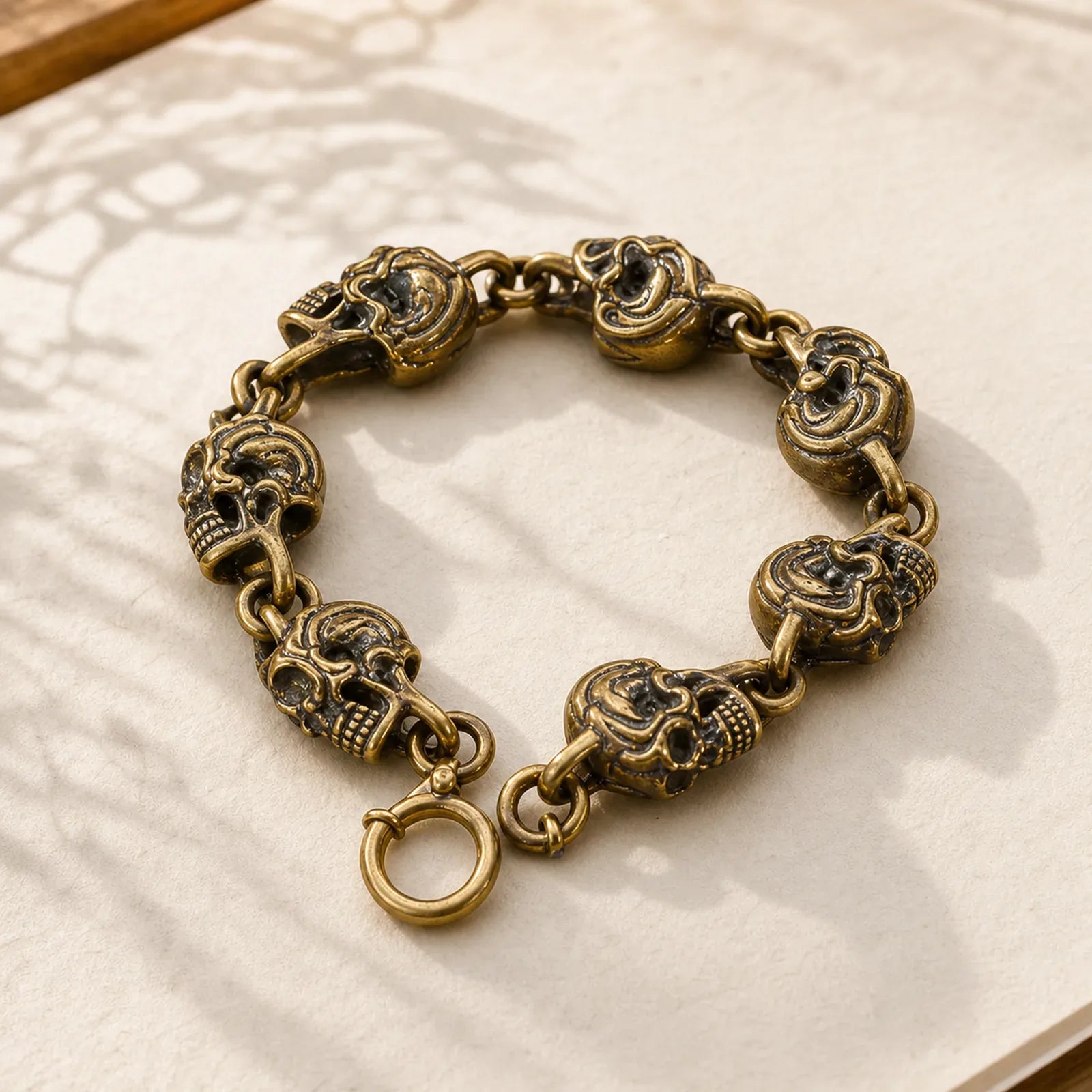 Retro Copper Brass Skull The Lord Of The Corpse Forest Protection Bracelet featuring Copper, The Lord of the Corpse Forest