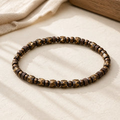 Retro Distressed Irregular Design Copper Brass Luck Bracelet featuring Copper