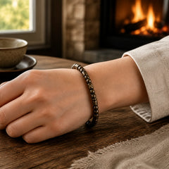 Retro Distressed Irregular Design Copper Brass Luck Bracelet featuring Copper