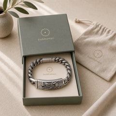 Retro Dragon Scale Pattern Engraved Protection Bracelet featuring Dragon, The Phoenix, Phoenix