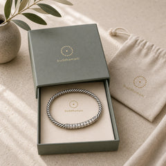 Retro Heart Sutra Twisted Design Pattern Balance Bracelet Bangle featuring Copper