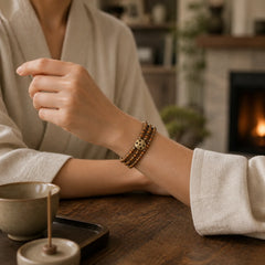 Retro Olive Pit Copper Wealth Bracelet featuring Olive Pit, Copper