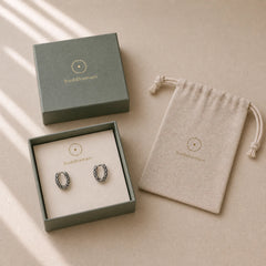 Retro Pattern Titanium Steel Balance Earrings featuring Titanium Steel