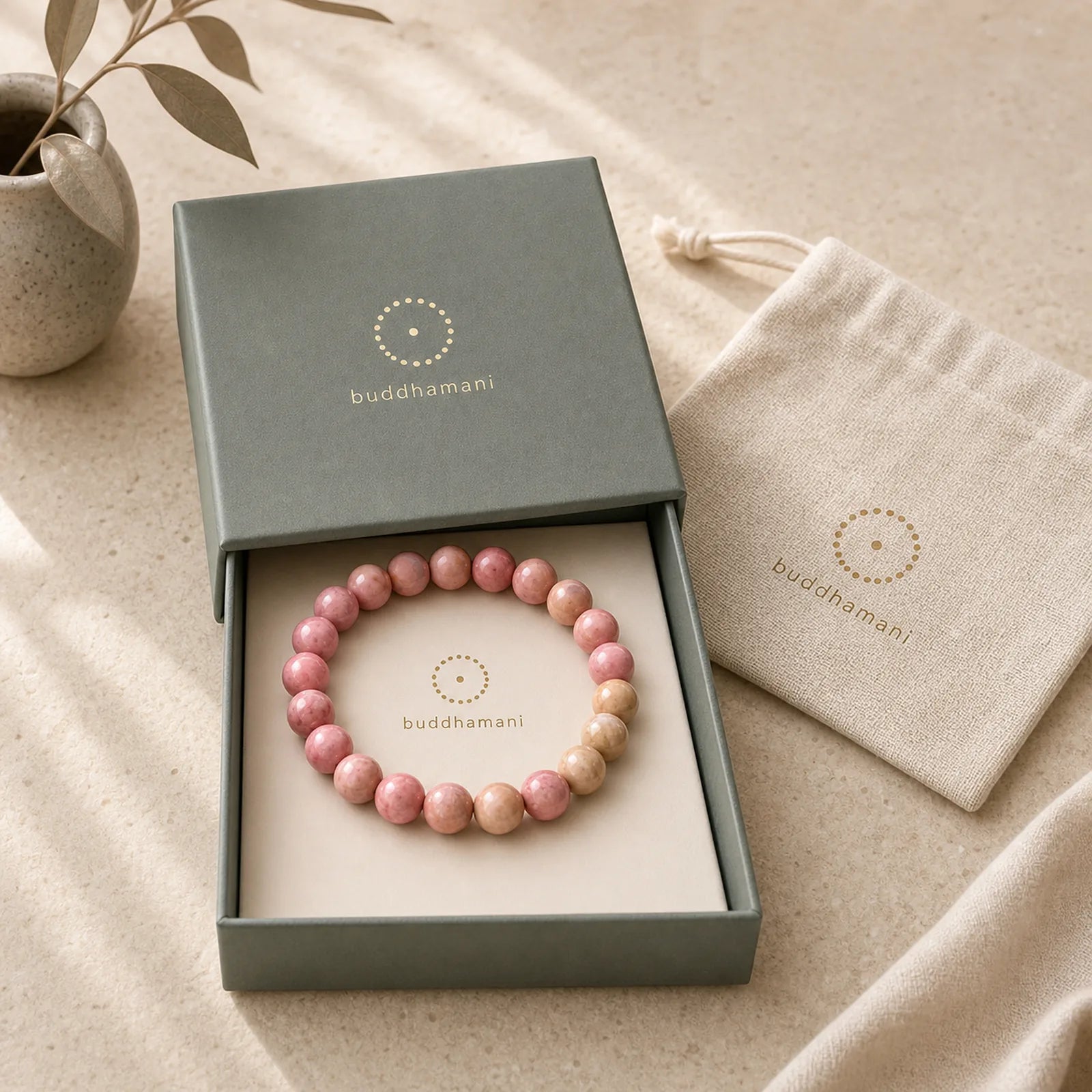 Rhodonite Healing Relationships Bracelet featuring Rhodonite