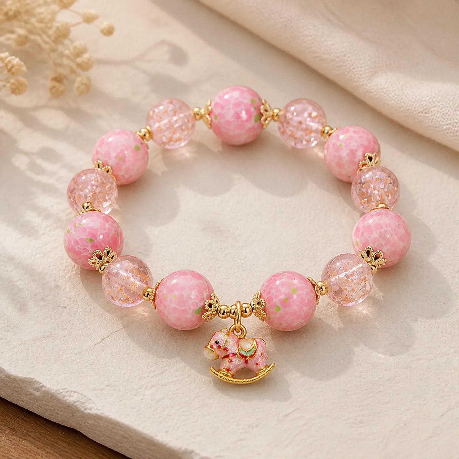 Rocking Year Of The Horse Liuli Bracelet featuring Horse, Five Elements