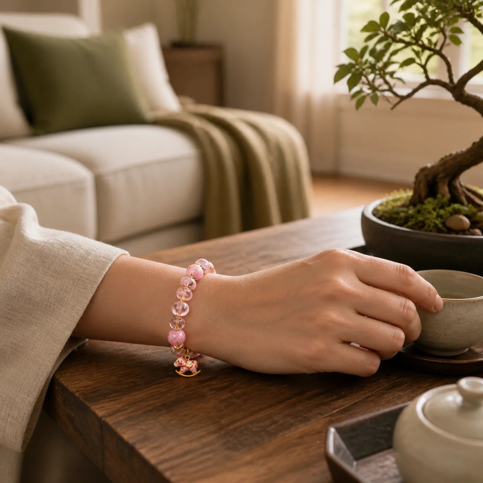 Rocking Year Of The Horse Liuli Bracelet featuring Horse, Five Elements