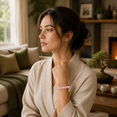 Rose Quartz Healing Energy Bracelet featuring Rose Quartz