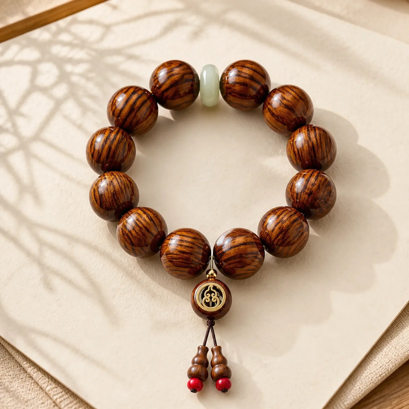 Rosewood Warmth Calm Gourd Charm Bracelet featuring Rosewood