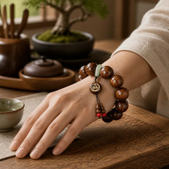 Rosewood Warmth Calm Gourd Charm Bracelet featuring Rosewood