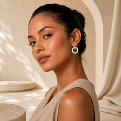 Round Jade White Jade Prosperity Earrings featuring Jade, White Jade