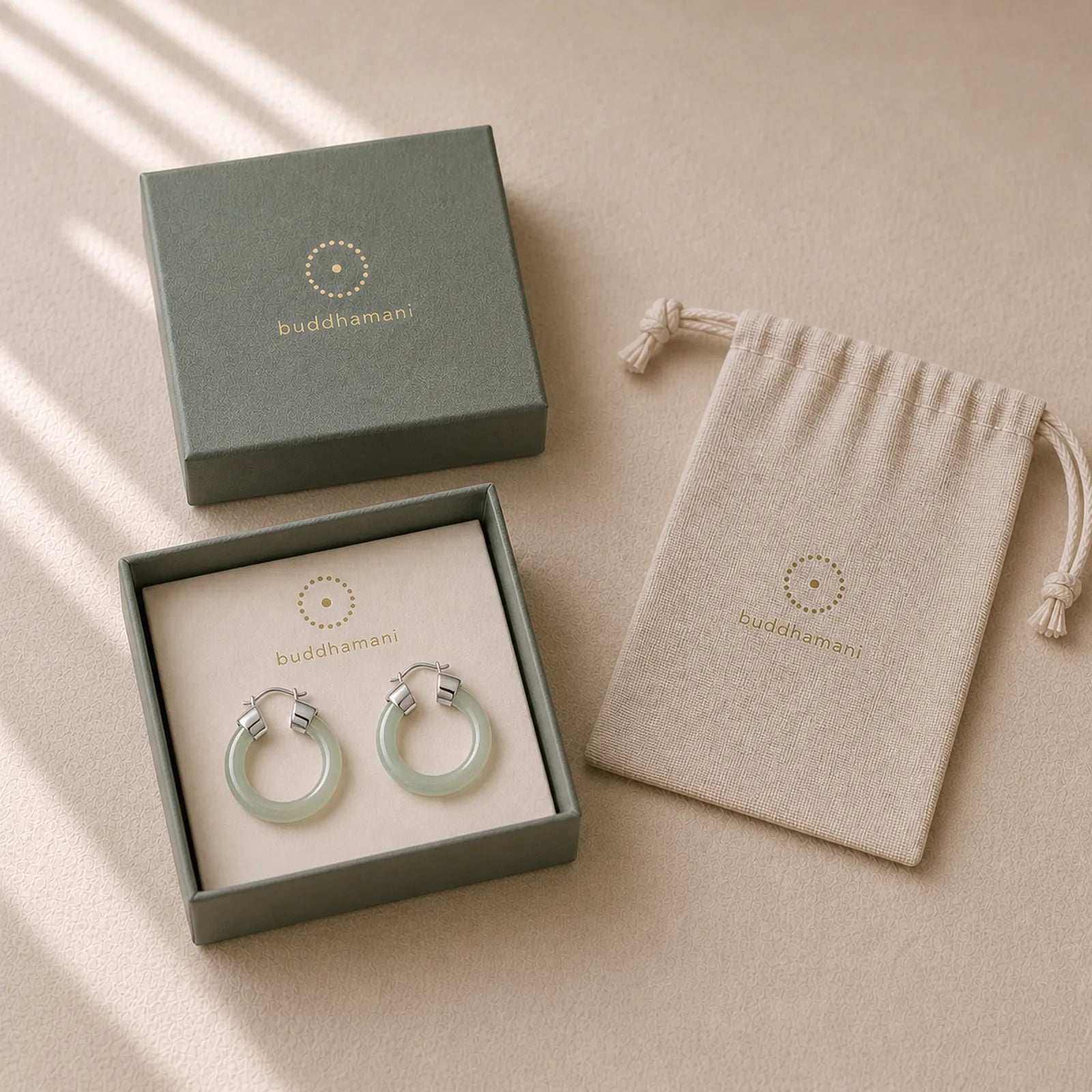 Round Jade White Jade Prosperity Earrings featuring Jade, White Jade