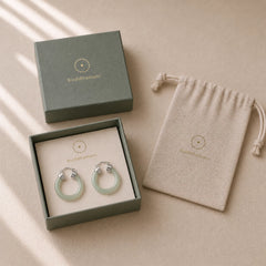 Round Jade White Jade Prosperity Earrings featuring Jade, White Jade