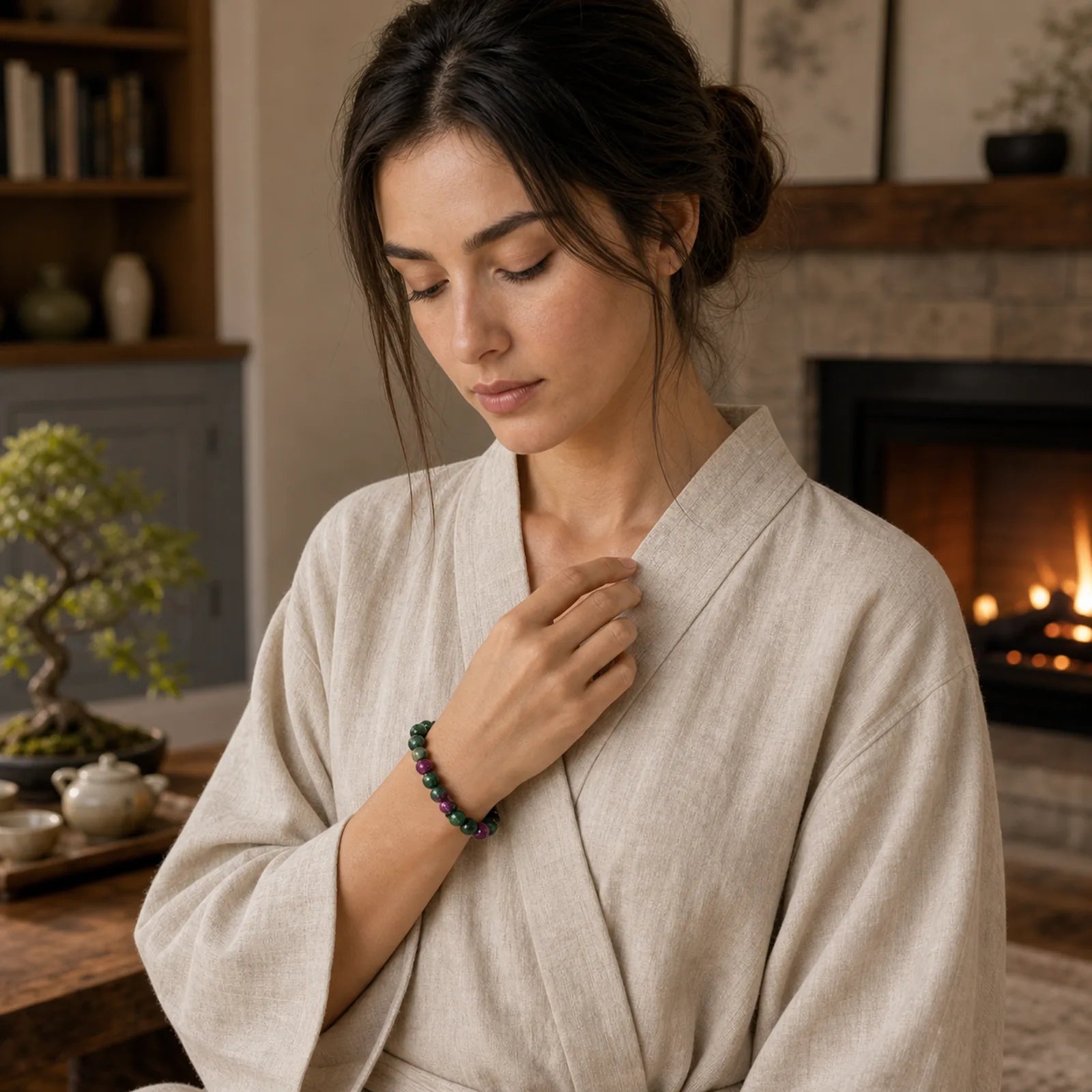 Ruby Zoisite Connection Bracelet featuring Ruby Zoisite