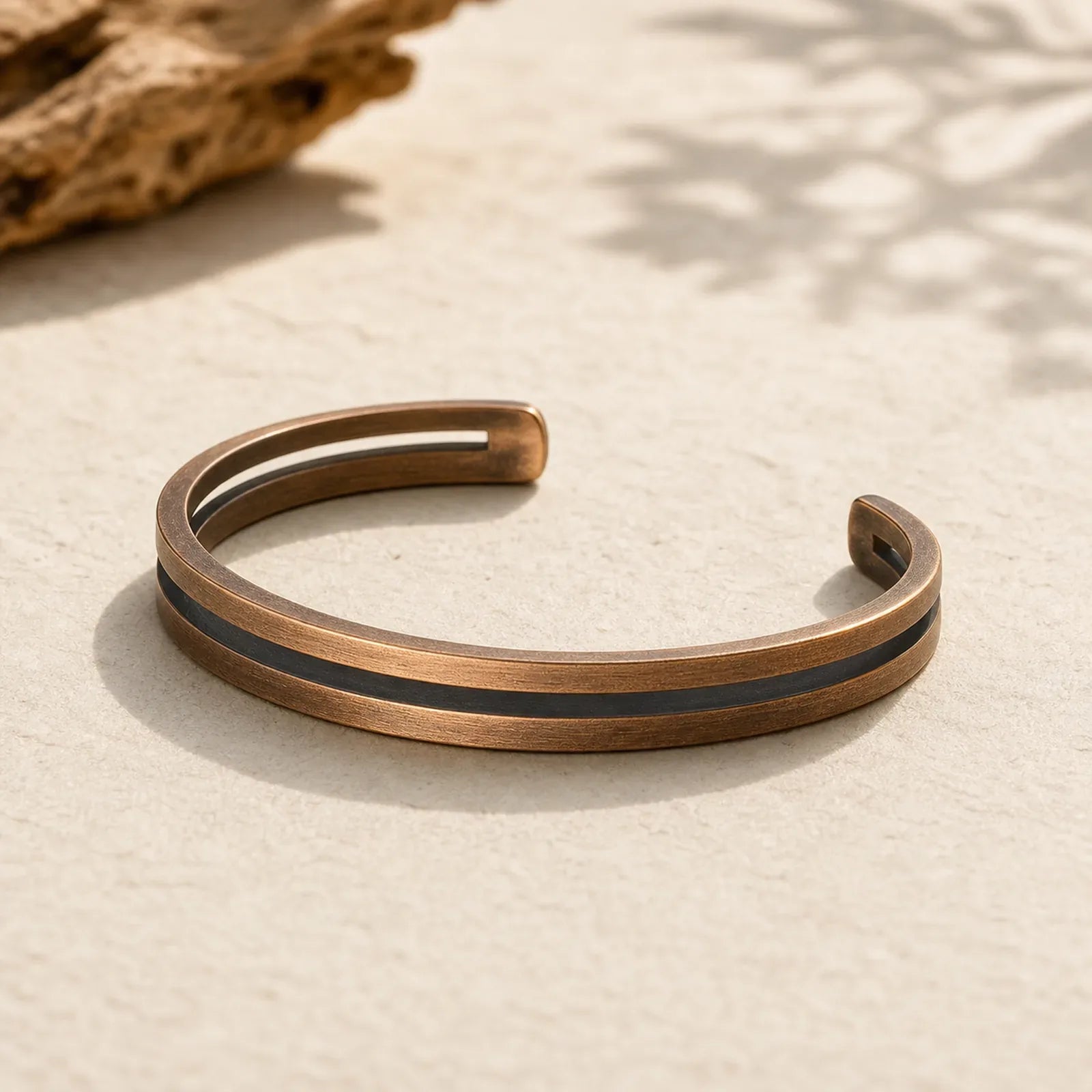 Rustic Copper Luck Viking Cuff Bracelet featuring Copper
