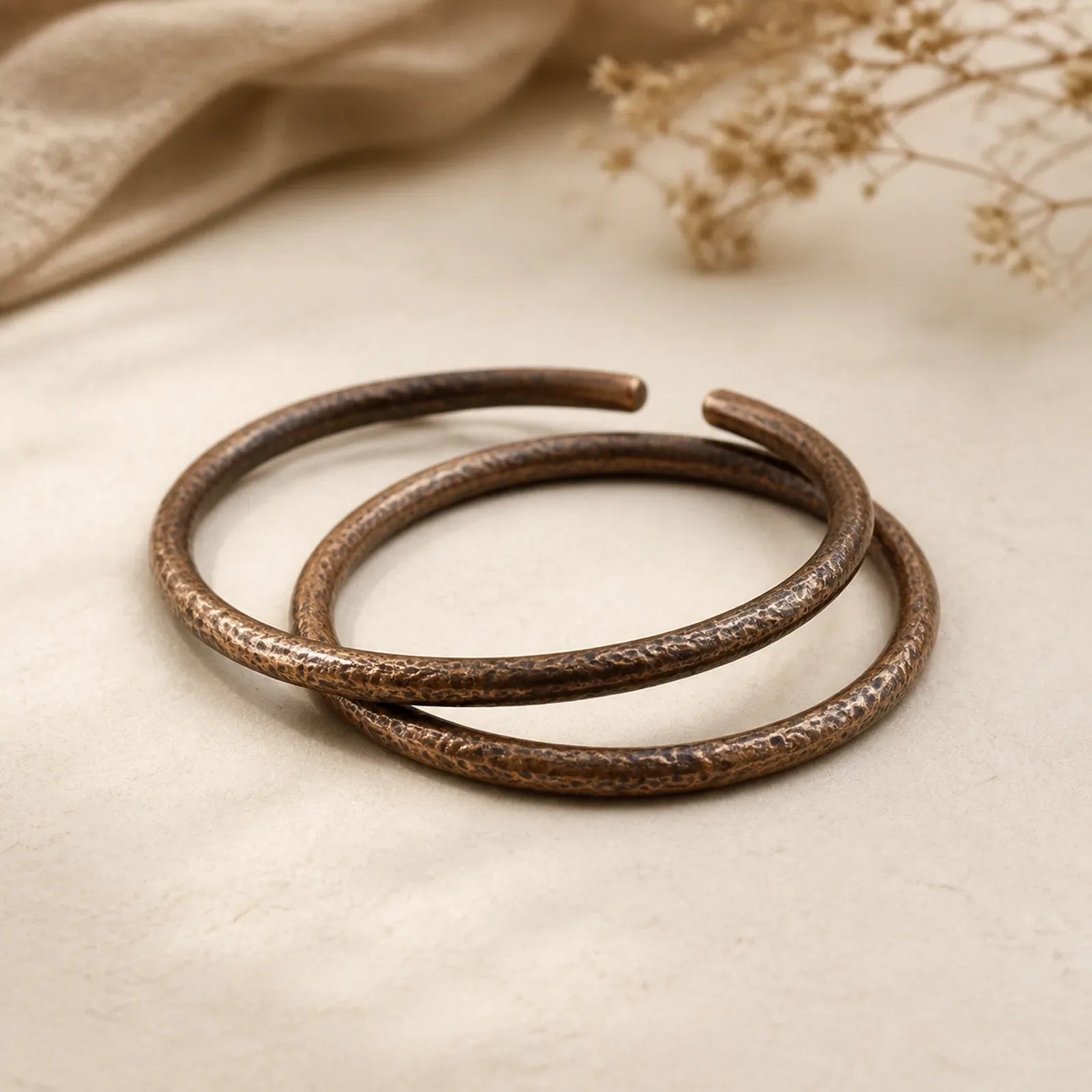 Rustic Design Copper Balance Adjustable Cuff Bracelet featuring Copper