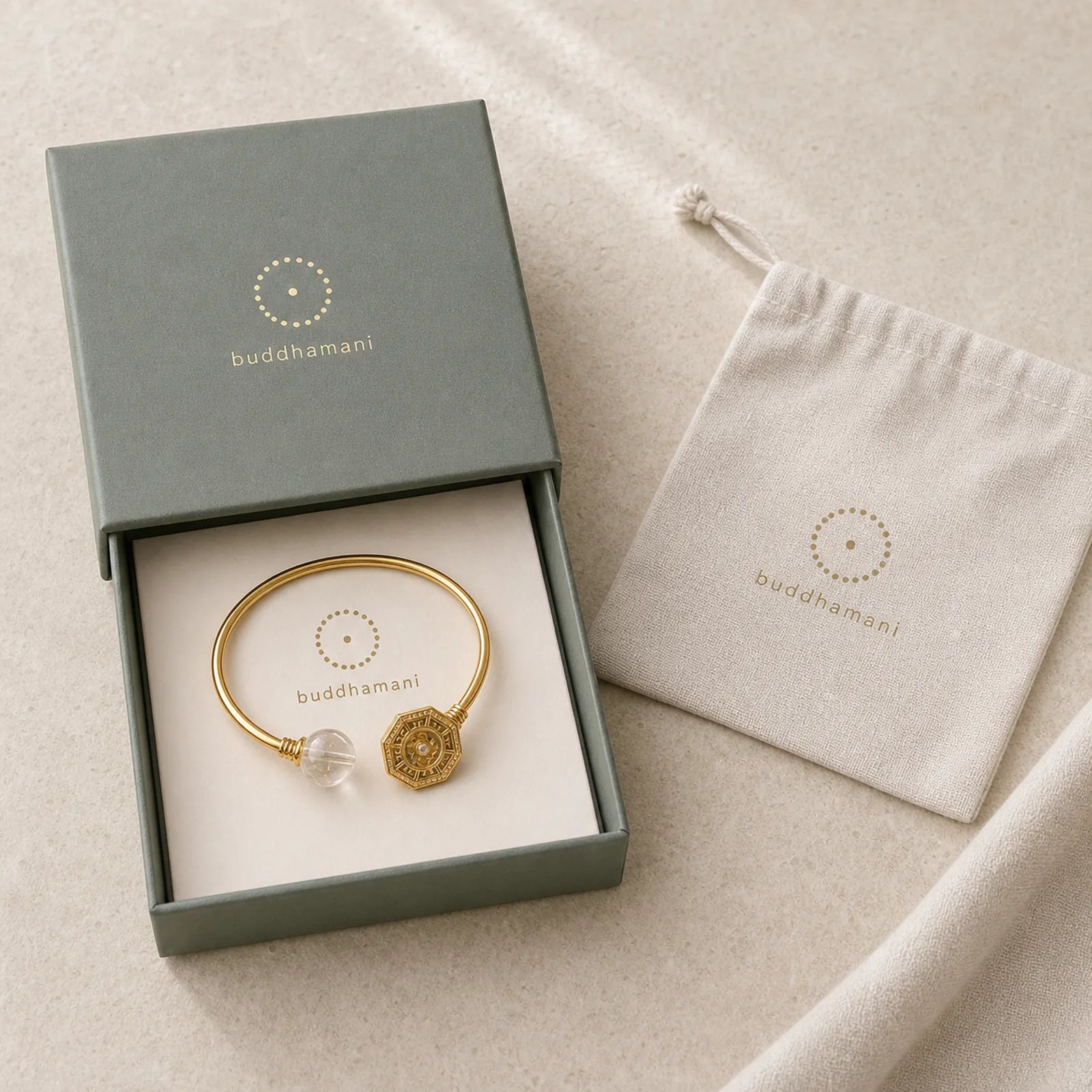 Rutilated Quartz Copper Brass Rotatable Windmill Feng Sheng Shui Qi Courage Bracelet Bangle featuring Rutilated Quartz, Copper