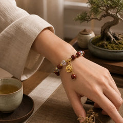 Sandalwood Lucky Bag Charm Healing Bracelet featuring Sandalwood