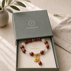 Sandalwood Lucky Bag Charm Healing Bracelet featuring Sandalwood