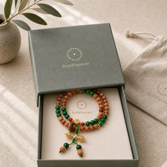 Sandalwood Wood Bead Tibet Dorje Vajra Double Twisted Design Protection Healing Bracelet featuring Sandalwood, Vajra