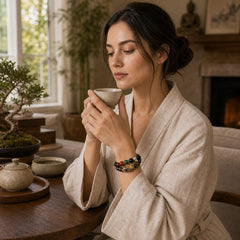 Sardonyx Beads Five Elements Change Color Pi Xiu Positive Bracelet featuring Sardonyx, Five Elements, Pixiu