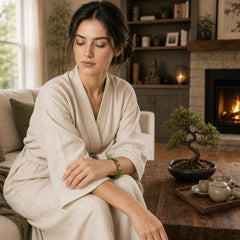 "Sending Blessings of Wealth and Peace" PiXiu Jade Bracelet Includes Gift Message Card featuring Pixiu, Jade, Green Jade