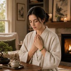 "Sending Blessings of Wealth and Peace" PiXiu Jade Bracelet Includes Gift Message Card featuring Pixiu, Jade, Green Jade