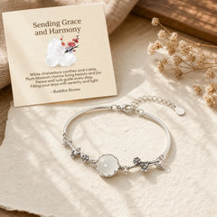 "Sending Grace and Harmony"Plum Blossom Chalcedony Bracelet Includes Gift Message Card featuring Chalcedony, Copper
