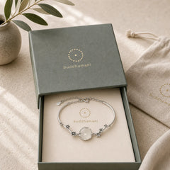 "Sending Grace and Harmony"Plum Blossom Chalcedony Bracelet Includes Gift Message Card featuring Chalcedony, Copper
