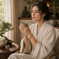 "Sending Health and Good Fortune" Cyan Jade Copper Bangle Includes Gift Message Card featuring Cyan Jade, Jade, Copper