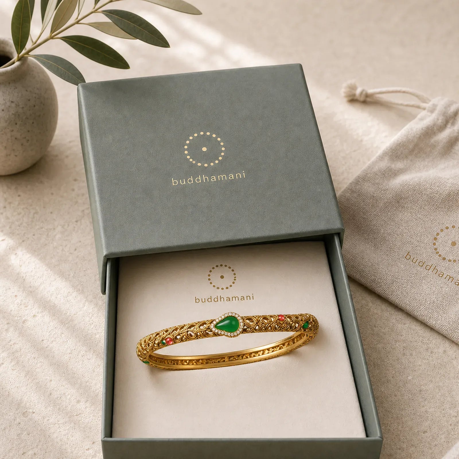 "Sending Health and Good Fortune" Cyan Jade Copper Bangle Includes Gift Message Card featuring Cyan Jade, Jade, Copper