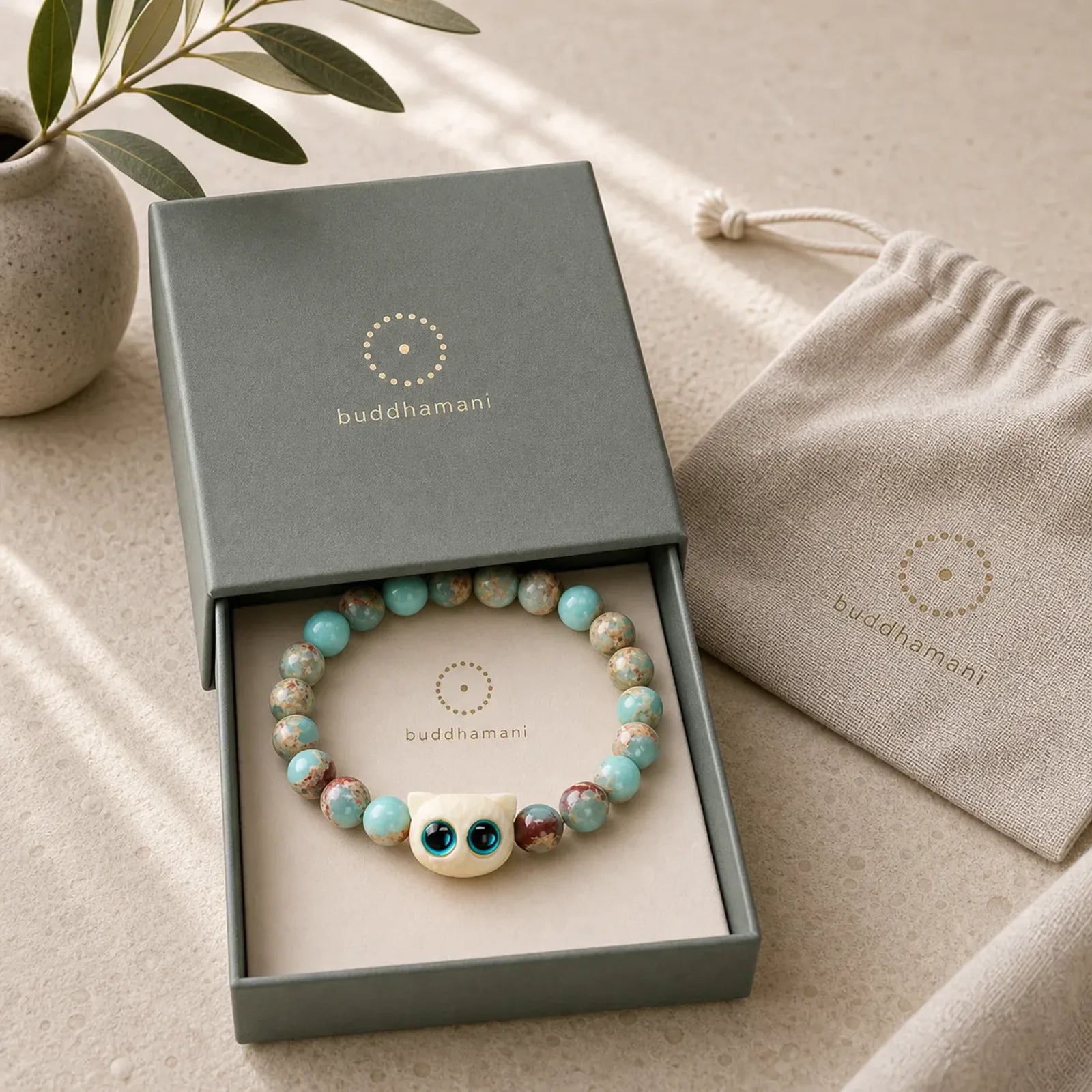 Shoushan Stone Ivory Fruit Cat Prosperity Bracelet featuring Shoushan Stone, Ivory Fruit