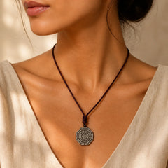 Silver Sheen Obsidian Bagua Yin Yang Symbol Protection Necklace Pendant featuring Silver, Silver Sheen Obsidian, Obsidian