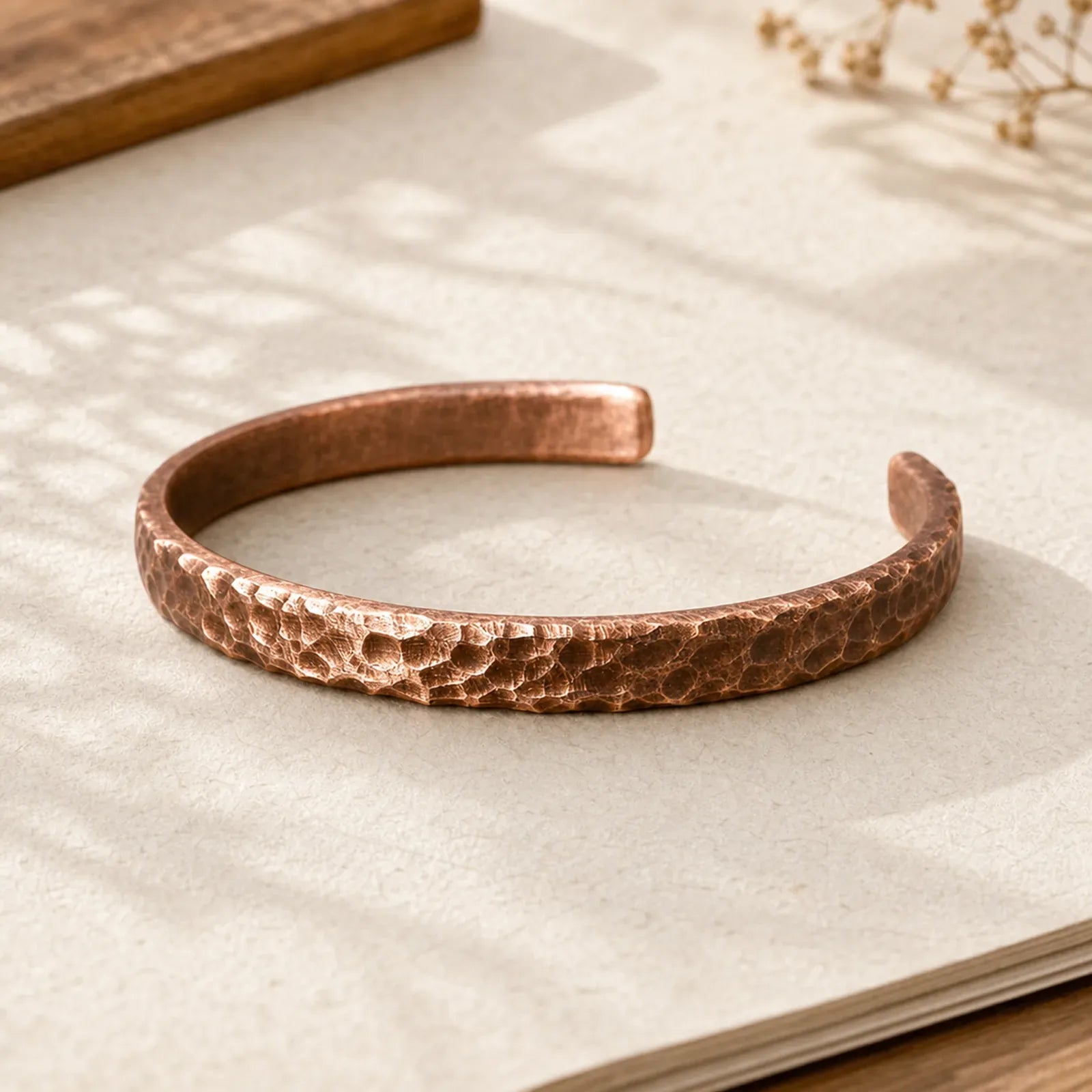 Simple Design Copper Wealth Cuff Bracelet featuring Copper