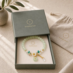 Simple Design Flower Charm Glass Bead Bracelet featuring