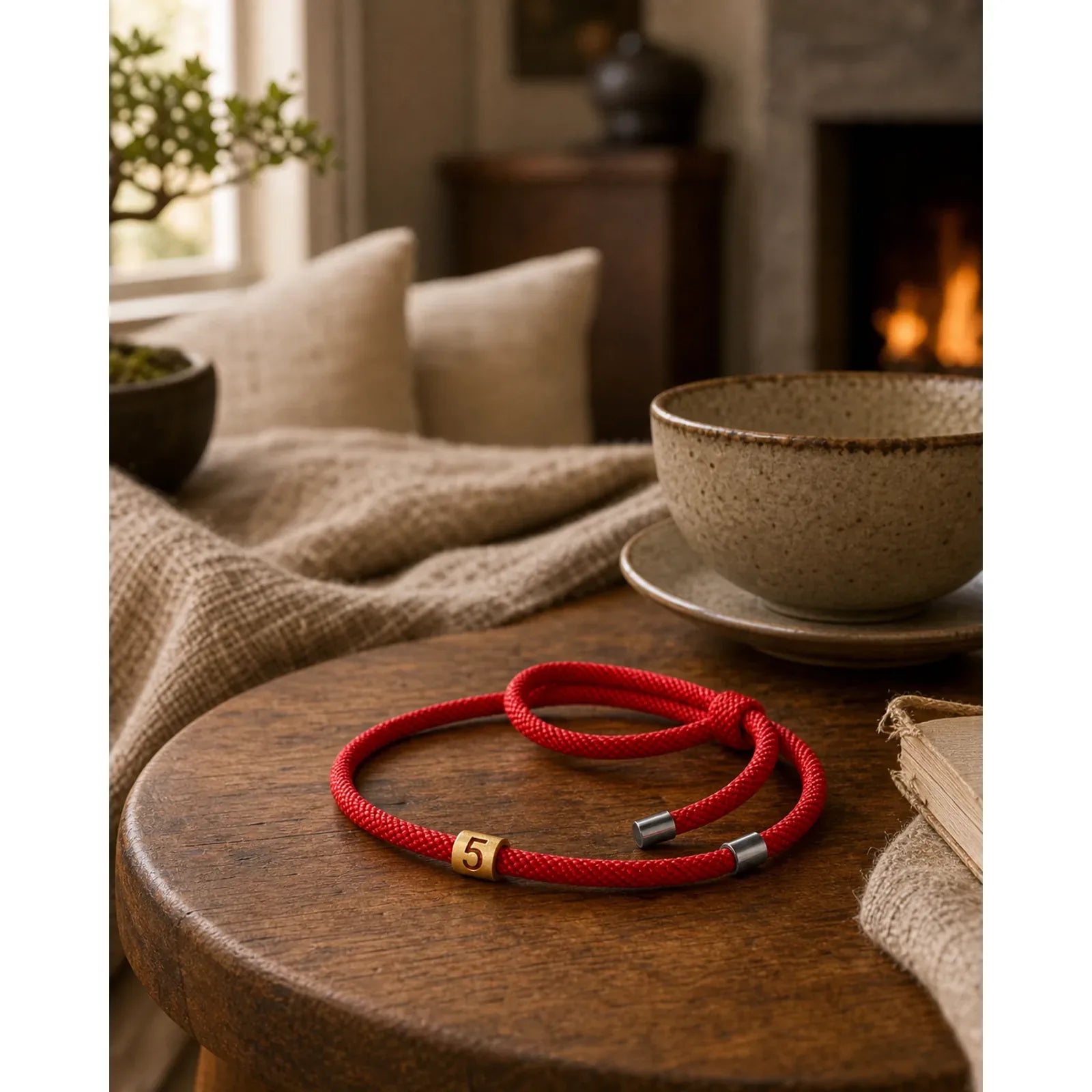 Single-Digit Angel Numbers Adjustable String Protection Bracelet featuring Red String