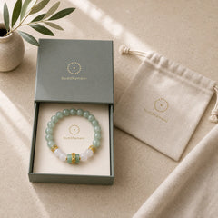 Single Double Layer Jade Peace Buckle Luck Bracelet featuring Jade, Peace Buckle, Copper