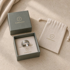 Six True Words Balance Calm Titanium Steel Ring (Extra 30% Off | USE CODE: FS30) featuring Titanium Steel, Om, Six True Words (Om Mani Padme Hum)