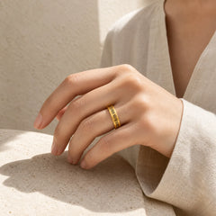Six True Words 'Om Mani Padme Hum' Adjustable Purity Ring featuring Six True Words (Om Mani Padme Hum), Om Mani Padme Hum, Om
