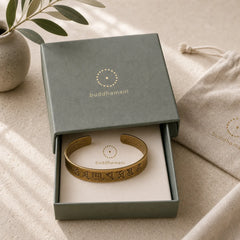 Six True Words 'om Mani Padme Hum' Heart Sutra Copper Brass Inner Peace Cuff Bracelet Bangle featuring Six True Words (Om Mani Padme Hum), Om Mani Padme Hum, Om