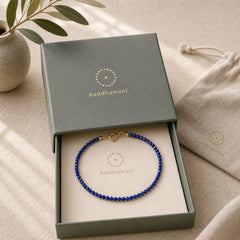 Small Lazurite Ultra-Thin Beads Balance Bracelet featuring Lapis Lazuli (Lazurite), Copper