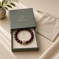Small Leaf Red Sandalwood Amulet Protection Bracelet featuring Small Leaf Red Sandalwood, Red Sandalwood, Sandalwood