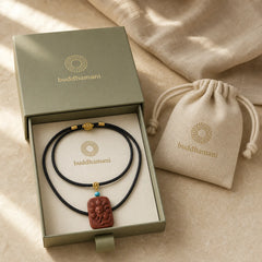 Small Leaf Red Sandalwood Nine Tailed Fox Pattern Longevity Necklace Pendant (Extra 35% Off | USE CODE: FS35) featuring Small Leaf Red Sandalwood, Red Sandalwood, Sandalwood