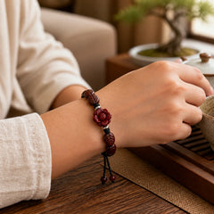 Small Leaf Red Sandalwood Sooth Bracelet featuring Small Leaf Red Sandalwood, Red Sandalwood, Sandalwood