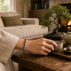 Snowflake Obsidian Balance Bracelet featuring Snowflake Obsidian, Obsidian